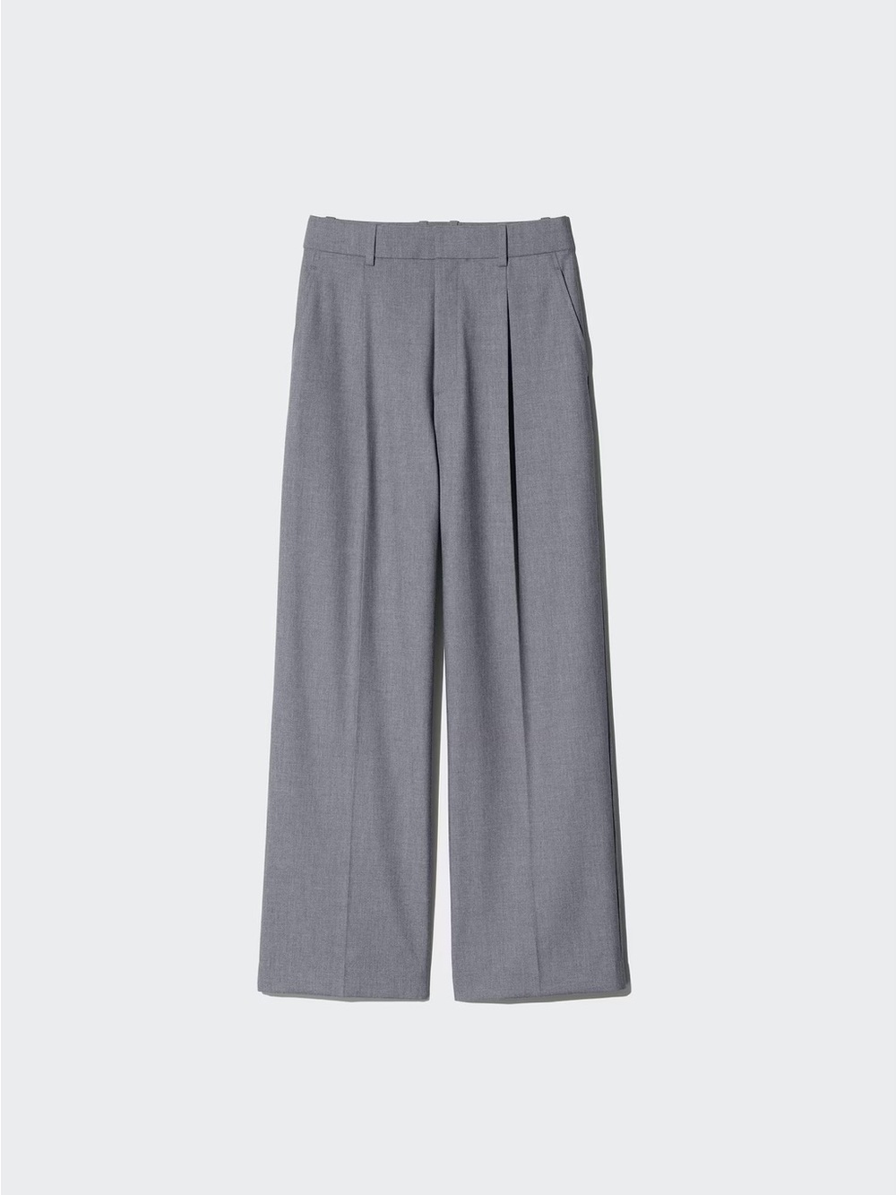 Uniqlo Women's Wide-Leg Pleated Pants in Gray